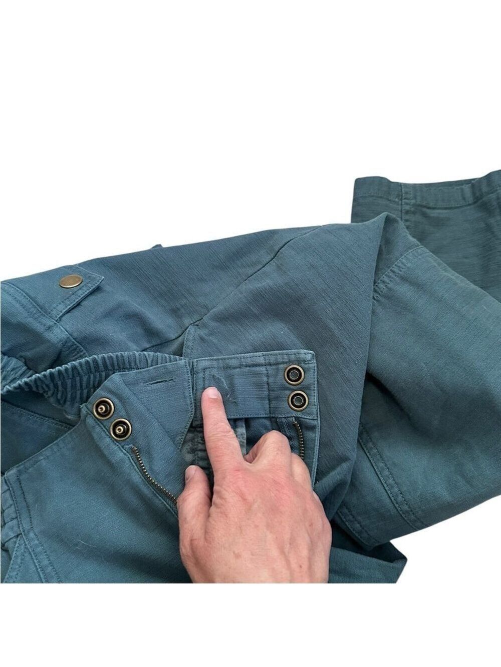 Pilcro Anthropologie Women’s Surplus Cargo Ankle Pants Slouchy Oversized Blue XS - Picture 6 of 9